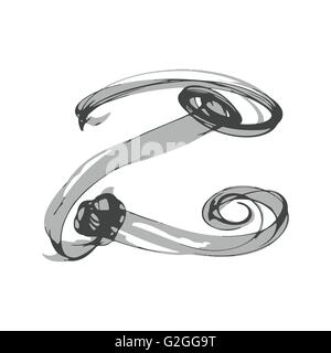 Abstrakten Buchstaben Z-Logo-Design-Vorlage. schwarze und weiße kreative Zeichen. Vektor Icon. Stock Vektor