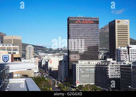 Wolkenkratzer auf Adderley Street, City Bowl, Cape Town, Western Cape, Südafrika Stockfoto