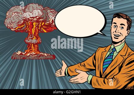 Nukleare Explosion Vortrag zum Thema Strahlenschutz Stock Vektor