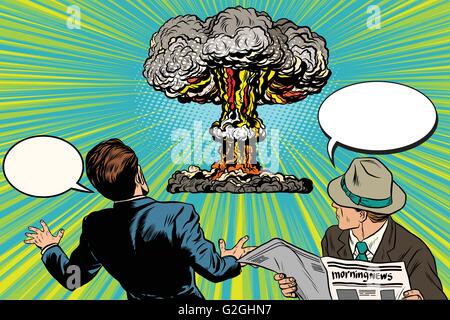 Der Beginn eines Atomkriegs Stock Vektor