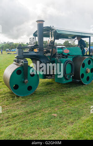 Dampfwalze Voraus an einem Oldtimer und Dampf Kundgebung an der Rhug Immobilien in Corwen Wales Stockfoto