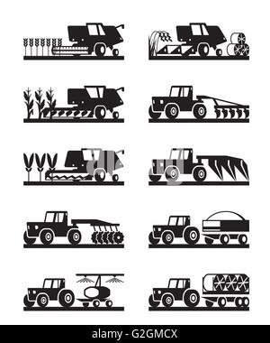 Landmaschinen im Feld - Vektor-illustration Stock Vektor