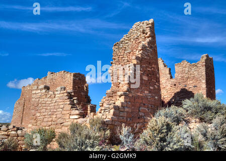 Hovenweep Schloss, erbaut zwischen 1230 und 1275 AD14, Hovenweep National Monument, Utah, USA Stockfoto