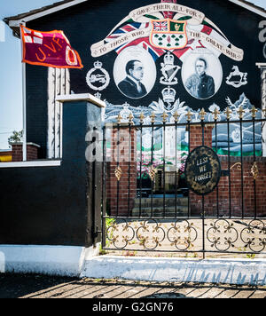 UVF Gedenk Wandbild in Sydenham Immobilien, East Belfast. Stockfoto