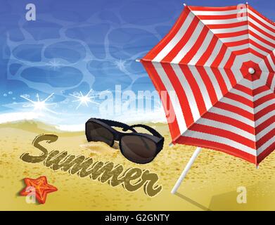 Schöner Strand-Draufsicht Stock Vektor