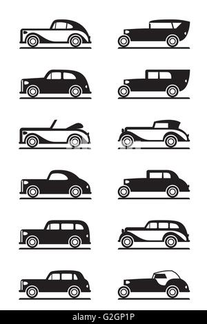 Klassische und Retro-Autos - Vektor-illustration Stock Vektor