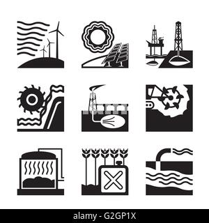 Energiequellen aus der Natur - Vektor-illustration Stock Vektor