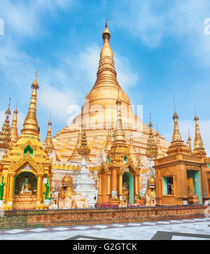 Shwedagon oder große Dagon Pagode in Yangon. Myanmar. Stockfoto