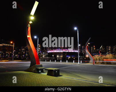 BC Place vom Olympischen Dorf, False Creek, Vancouver 3 Stockfoto