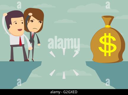 Unternehmer vor eine Lücke Stock Vektor