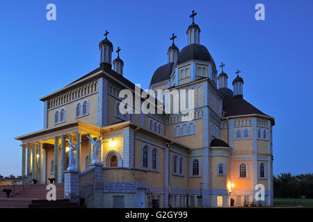 Ukrainische katholische Kirche der Unbefleckten Empfängnis an der Dämmerung (Prairie Cathedral) Köche Creek Manitoba Kanada Stockfoto