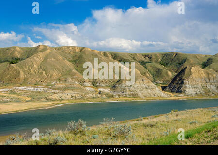 BADLAND Formationen entlang des Red Deer River in der Nähe von Kaiserin Alberta Kanada Stockfoto