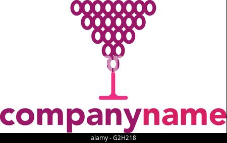 Logo für Wein, Weingut und Weinhaus Stock Vektor