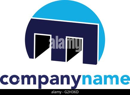 Abstrakt Business Design Vorlage Logo-Ikone mit Buchstaben M. Vector Farbe Emblem Zeichen. Stock Vektor
