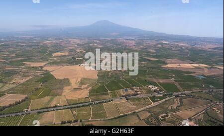 Eine Luftaufnahme des aktiven Stratovulkan Ätna, Sizilien, Italien Stockfoto