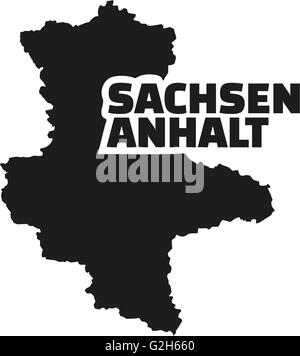 Sachsen-Anhalt-Karte mit deutschen Titel Stockfoto