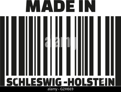 Made in Schleswig-Holstein Barcode Deutsch Stockfoto