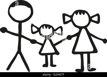 Stickman-Familie Stockfoto