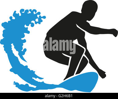 Eine große Welle surfen Surfer Stockfoto