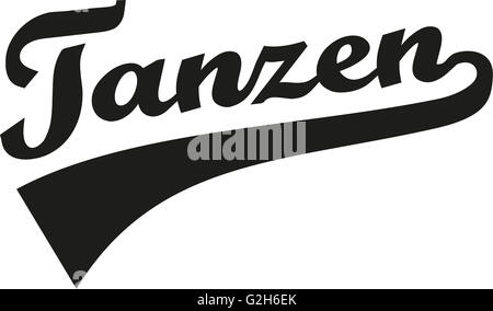 Deutsches Wort tanzen Stockfoto