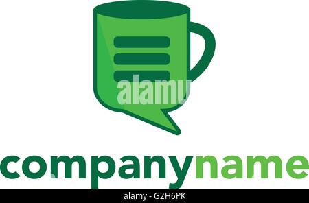 Illustration von Tee Kaffeetasse Logo-Design, Vektor-Bild EPS 10. Flache minimalistischen Stil. Stock Vektor