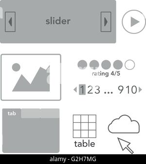 UI-Elemente set von Komponenten mit dem flachen Design-Trend EPS10 Stock Vektor