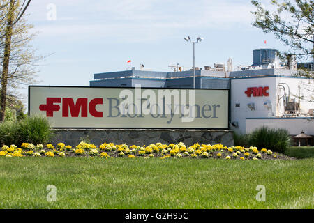 Ein Logo Zeichen außerhalb einer FMC Corporation BioPolymer-Werk in Newark, Delaware am 8. Mai 2016. Stockfoto