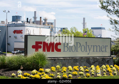 Ein Logo Zeichen außerhalb einer FMC Corporation BioPolymer-Werk in Newark, Delaware am 8. Mai 2016. Stockfoto