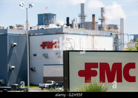 Ein Logo Zeichen außerhalb einer FMC Corporation BioPolymer-Werk in Newark, Delaware am 8. Mai 2016. Stockfoto