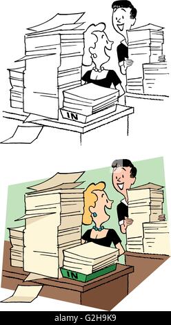 Frauen, die Arbeit an Office Papiere Stock Vektor