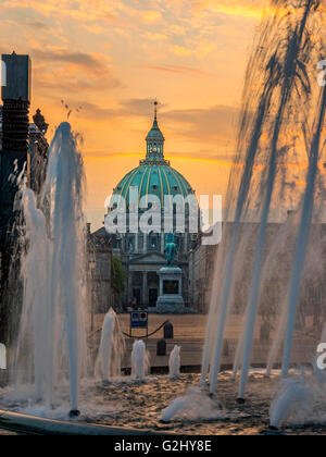 Friedrichs-Kirche, auch genannt die Marmorkirche, Brunnen, Kopenhagen, Dänemark, Skandinavien, Nordeuropa, Europa Stockfoto