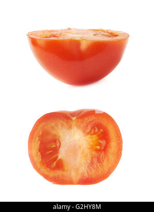 Tomaten halbieren, isoliert Stockfoto