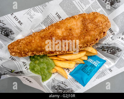 Fish &amp; Chips, typisch britische Lebensmittel, Vereinigtes Königreich, Europa Stockfoto