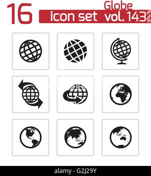 Vektor schwarze Kugel Icons set Stock Vektor