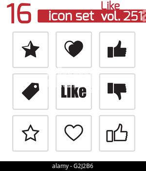 Vektor wie Icons Set schwarz Stock Vektor