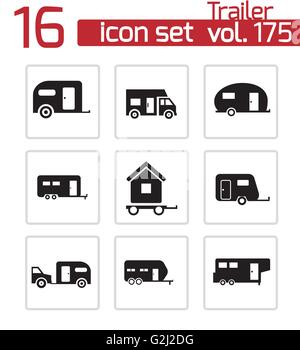 Vektor-schwarze Anhänger-Icons set Stock Vektor