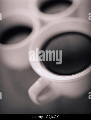Drei Tassen Kaffee Stockfoto