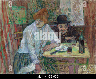 Henri de Toulouse-Lautrec-in the Café La Mie - Museum of Fine Arts, Boston Stockfoto