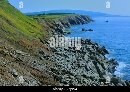 Felsenküste entlang Cape Breton (Cabot Trail) Cape Lemoine Nova Scotia Kanada Stockfoto