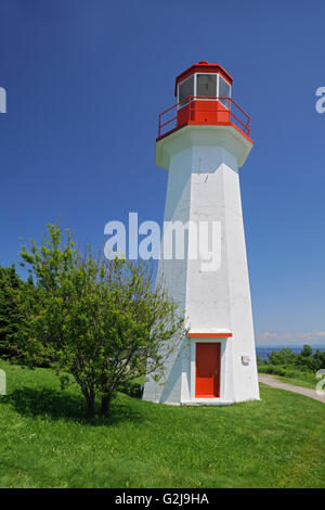 Leuchtturm am St.-Lorenz-Golf Cap-de-Bon-Désir Quebec Kanada Stockfoto