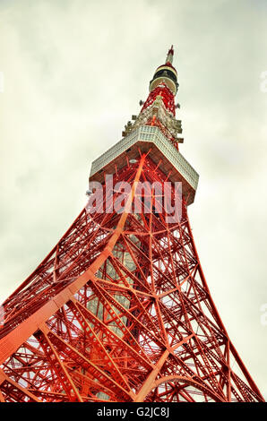 Nahaufnahme des Tokyo Tower - Japan Stockfoto