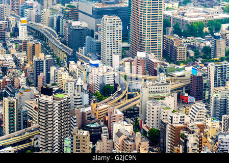 Hochstraße Austausch im Stadtzentrum von Tokio Stockfoto