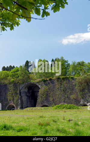 Reste der historischen Cyfarthfa Iron Works, Merthyr Tydfil, South Wales, UK. Stockfoto