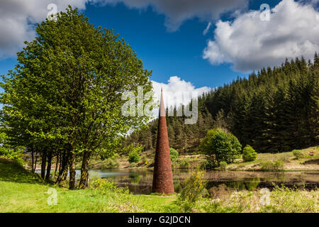 Das Auge-Skulptur am schwarzen Loch, Galloway Forest Park, Dumfries & Galloway, Schottland Stockfoto