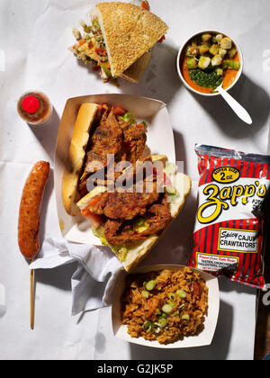 Southern Style Crab Sandwiches und andere Fast-food Stockfoto