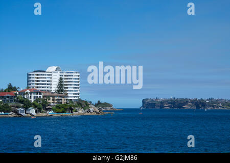 Appartementhaus und hierhin nach Sydney Harbour Harbourside Strand Manly Sydney NSW Australien Stockfoto