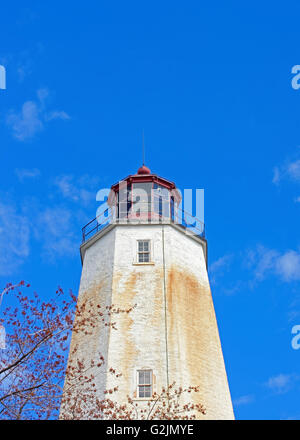 Sandy Hook Light Tower. Es ist der älteste Leuchtturm noch funktioniert jetzt. Sandy Hook befindet sich im Hochland in Monmouth County Stockfoto