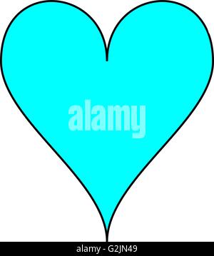 Einfaches wasserblauen Herz isoliert auf einem weißen Hintergrund. Stock Vektor Einfaches wasserblauen Herz isoliert auf einem weißen Hintergrund. Stock Vektor