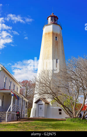 Sandy Hook Light House Tower. Es ist der älteste Leuchtturm noch funktioniert jetzt. Sandy Hook befindet sich im Hochland in Monmouth Stockfoto