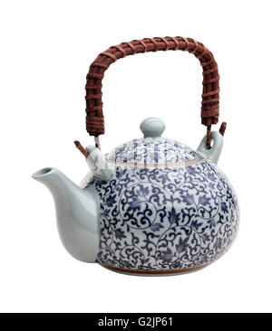 traditionelle chinesische Teekanne isoliert auf weißem Hintergrund Stockfoto
